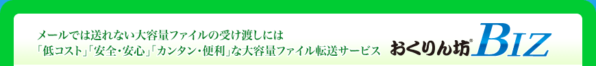 メールでは送れない大容量ファイルの受け渡しには 「低コスト」「安全・安心」「カンタン・便利」な大容量ファイル転送サービス
