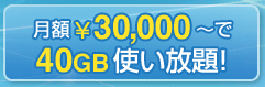 月額\30,000〜で40GB使い放題
